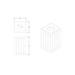 Economy Outdoor Recycled Plastic Waste Receptacle- 22 Gallon Capacity