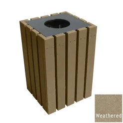 Economy Outdoor Recycled Plastic Waste Receptacle- 22 Gallon Capacity