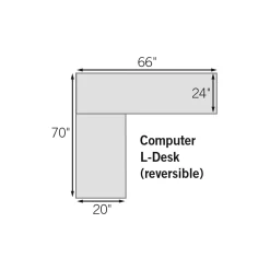 Embassy Reversible L-Shaped Desk with Utility Drawers and File Storage