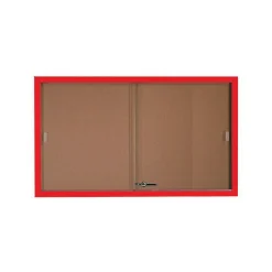 Enclosed Bulletin Board with Aluminum Frame and Sliding Doors - 60