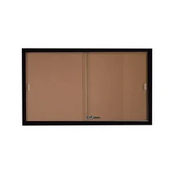 Enclosed Bulletin Board with Aluminum Frame and Sliding Doors - 60