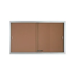 Enclosed Bulletin Board with Aluminum Frame and Sliding Doors - 60