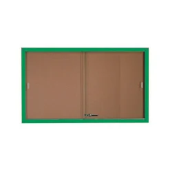 Enclosed Bulletin Board with Aluminum Frame and Sliding Doors - 60