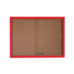 Enclosed Bulletin Board with Aluminum Frame and Sliding Doors - 48