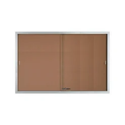 Enclosed Bulletin Board with Aluminum Frame and Sliding Doors - 72