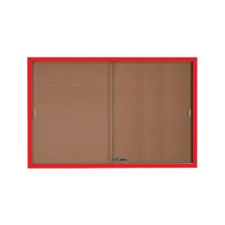 Enclosed Sliding Door Bulletin Board - 72"Wx48"H