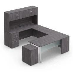 Endure 72"W U-Shaped Desk with Left-Handed Bridge and Hutch