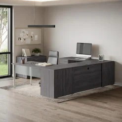 Endure 72"W U-Shaped Desk with Left-Handed Bridge and Lateral File