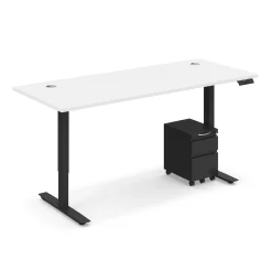 Ergo Desk Height Adjustable Standing Desk with Pedestal - 72