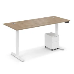 Ergo Desk Height Adjustable Standing Desk with Pedestal - 72