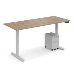 Ergo Desk Height Adjustable Standing Desk with Pedestal - 72