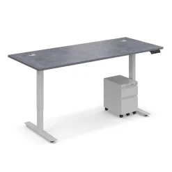 Ergo Desk Height Adjustable Standing Desk with Pedestal - 72