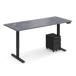 Ergo Desk Height Adjustable Standing Desk with Pedestal - 72