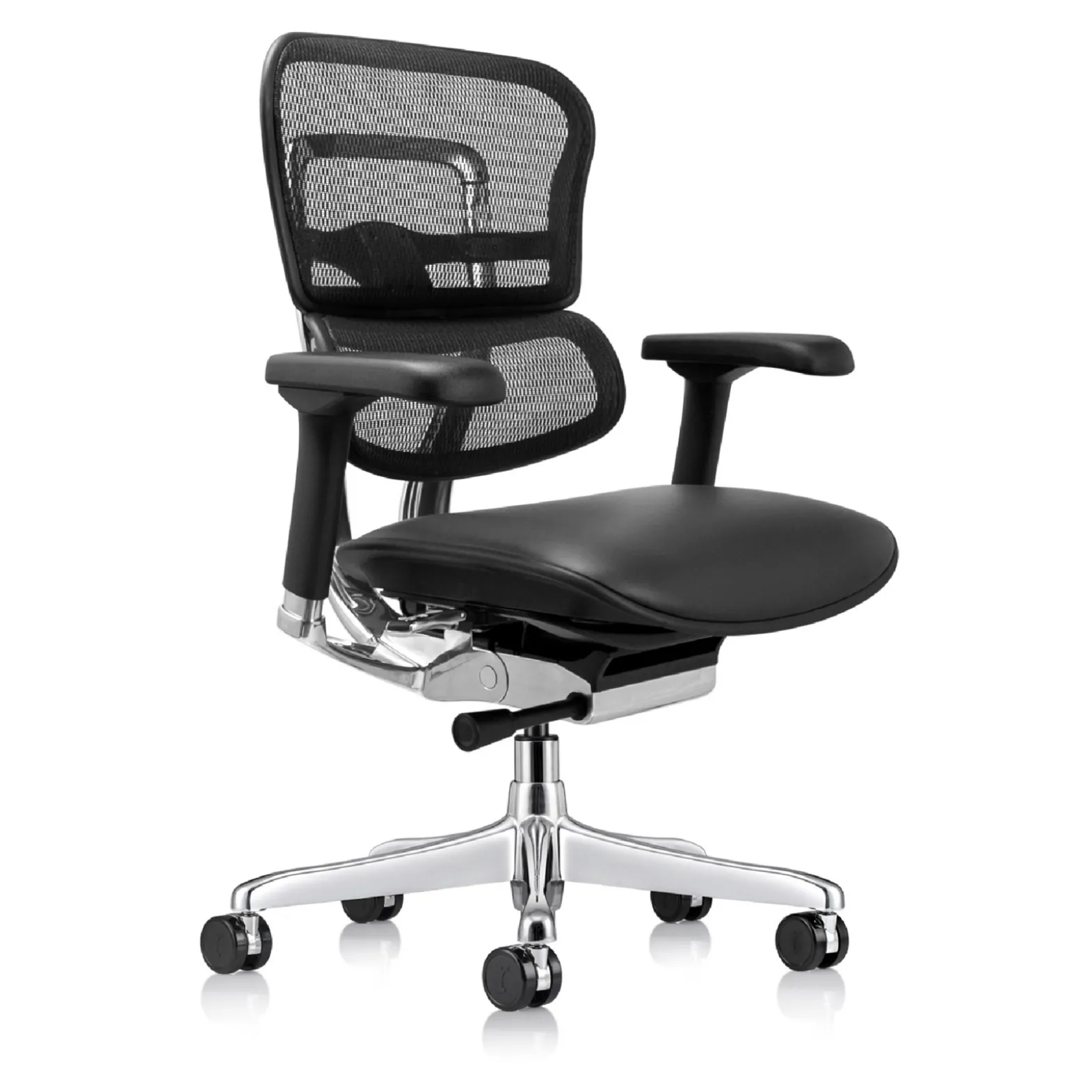 Ergohuman Ergonomic Mid Mesh Back Leather Seat Chair