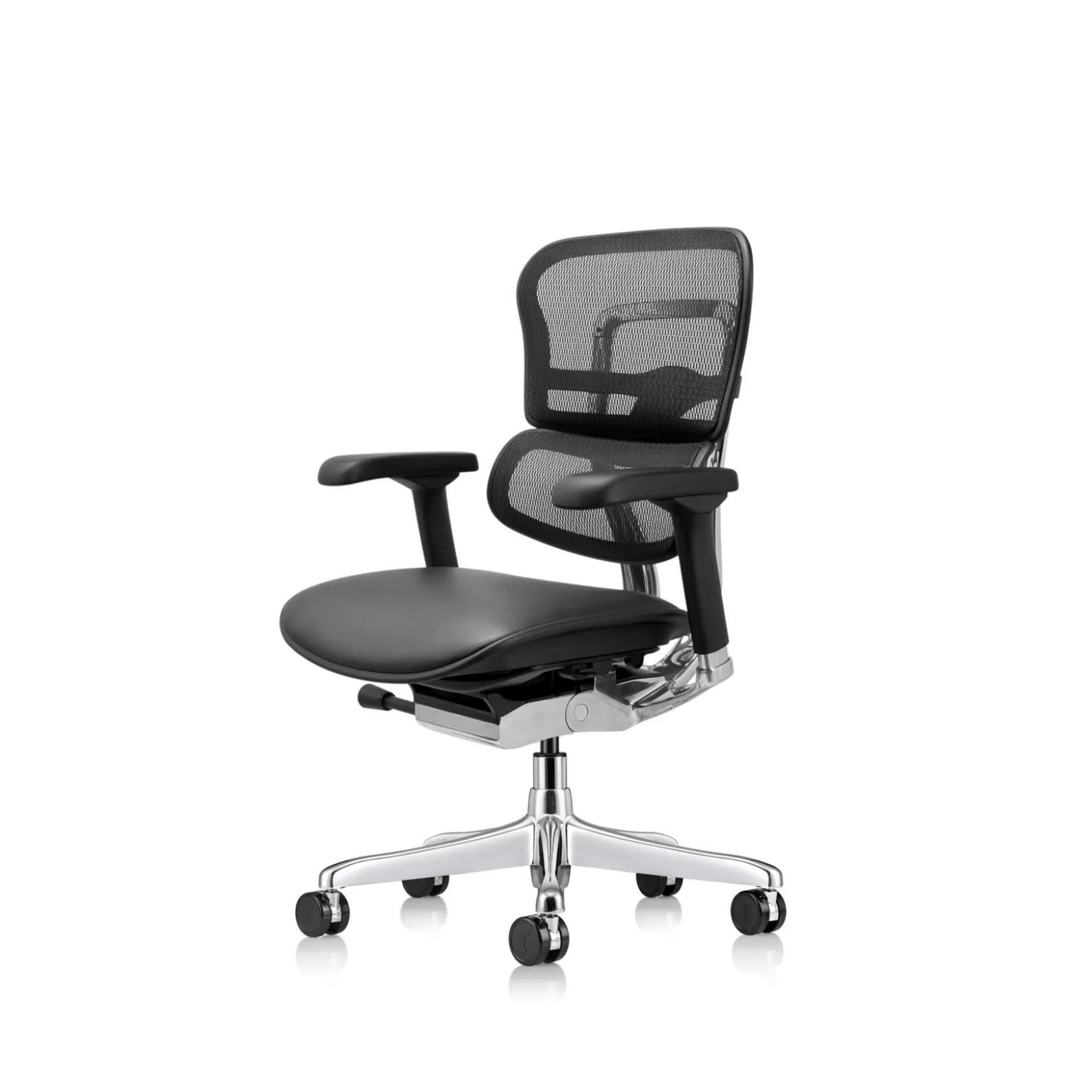Ergohuman Ergonomic Mid Mesh Back Leather Seat Chair