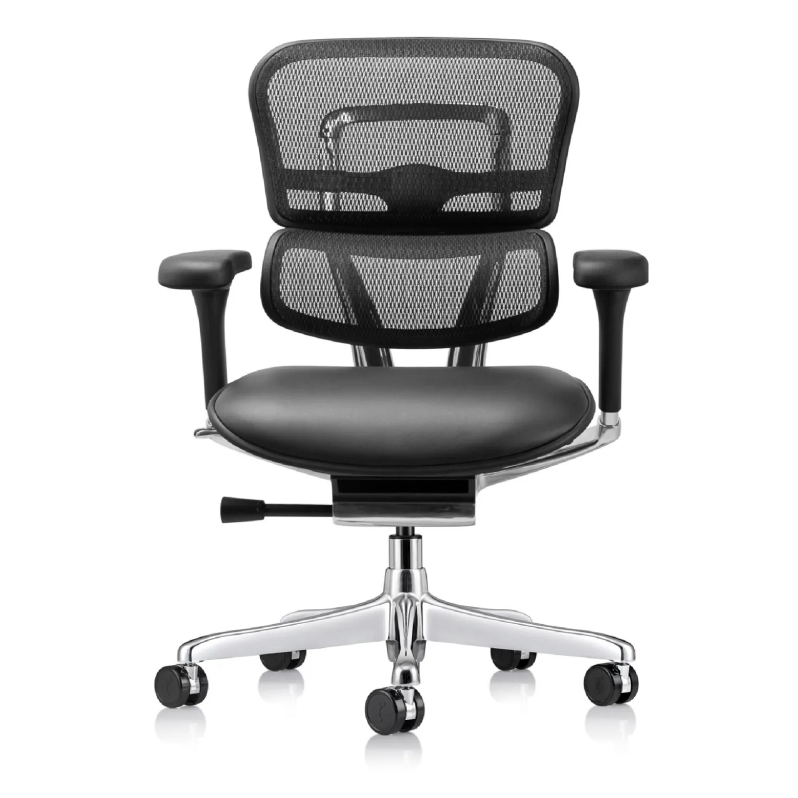 Ergohuman Ergonomic Mid Mesh Back Leather Seat Chair