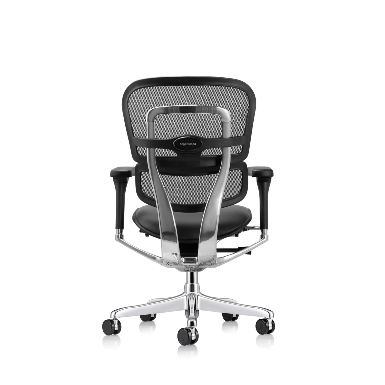 Ergohuman Ergonomic Mid Mesh Back Leather Seat Chair