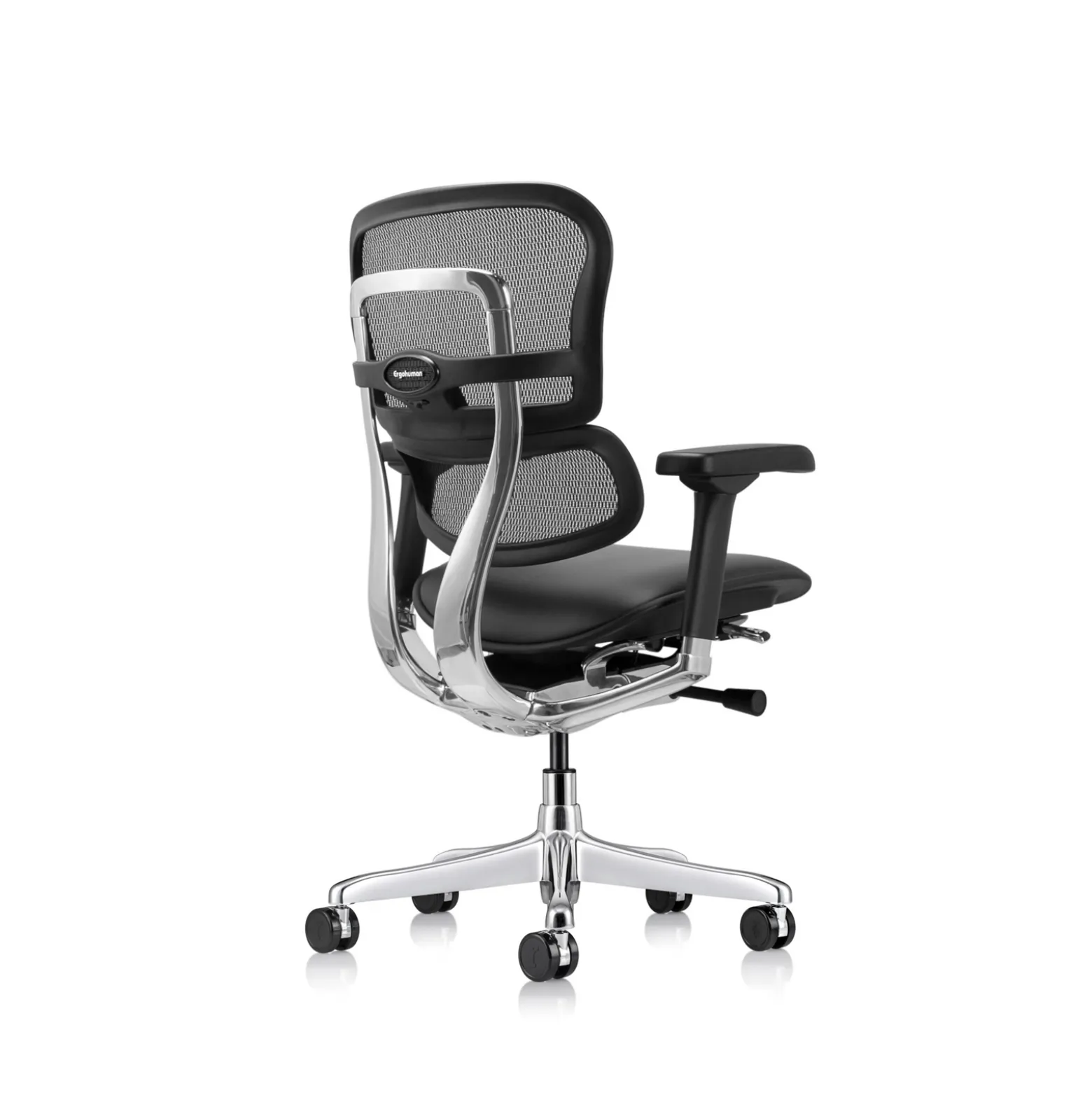 Ergohuman Ergonomic Mid Mesh Back Leather Seat Chair