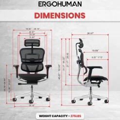Ergohuman Mesh Ergonomic High-Back Office Chair
