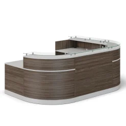 Esquire U-Shaped Glass Top Reception Desk with Reversible ADA Return - 110