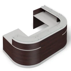 Esquire U-Shaped Glass Top Reception Desk with Reversible ADA Return - 110