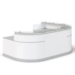 Esquire U-Shaped Glass Top Reception Desk with Reversible ADA Return - 110