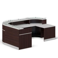 Esquire U-Shaped Glass Top Reception Desk with Reversible ADA Return - 110