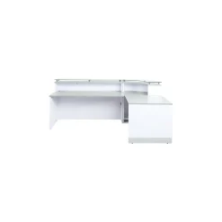 Esquire Curved Glass Top Reception Desk with Reversible ADA Return- 95