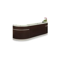 Esquire Curved Glass Top Reception Desk - 126"W x 32"D