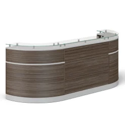 Esquire Curved Glass Top Reception Desk - 110"W x 32"D