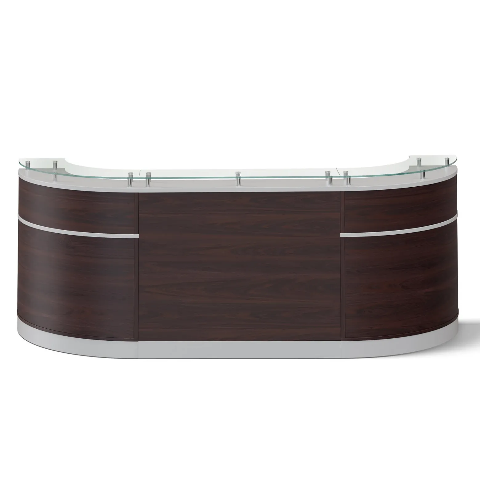 Esquire Curved Glass Top Reception Desk - 110"W x 32"D