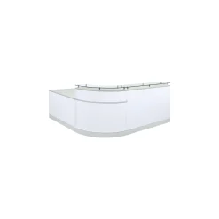 Esquire Curved Glass Top Reception Desk with Reversible ADA Return and File - 95