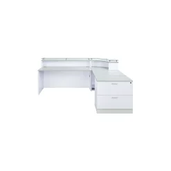 Esquire Curved Glass Top Reception Desk with Reversible ADA Return and File - 95