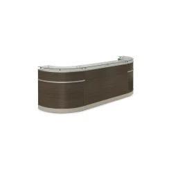 Esquire Curved Glass Top Reception Desk with Storage Wall