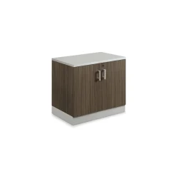 Esquire Curved Glass Top Reception Desk with Storage Wall