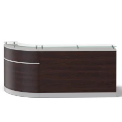 Esquire Curved Glass Top Reception Desk - 96