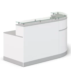 Esquire Glass Top Reception Desk with Reversible ADA Return - 79