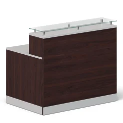 Esquire Glass Top Reception Desk - 48"W x 32"D