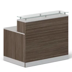 Esquire Glass Top Reception Desk - 48"W x 32"D