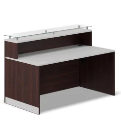 Esquire Glass Top Reception Desk - 63