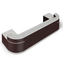 Esquire 2-Person Curved Glass Top Reception Desk - 189"W x 63"D