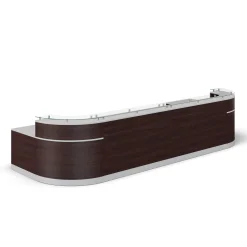 Esquire 2-Person Curved Glass Top Reception Desk - 189