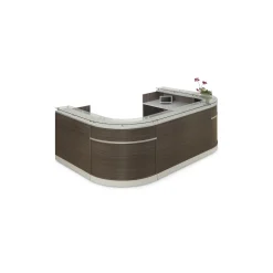 Esquire U-Shaped Glass Top Reception Desk - 126