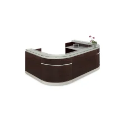 Esquire U-Shaped Glass Top Reception Desk - 126
