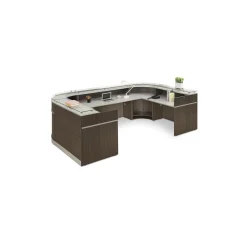 Esquire U-Shaped Glass Top Reception Desk - 126