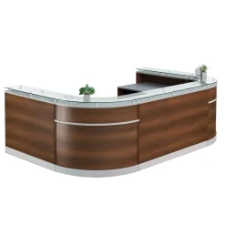 Esquire U-Shaped Glass Top Reception Desk - 126