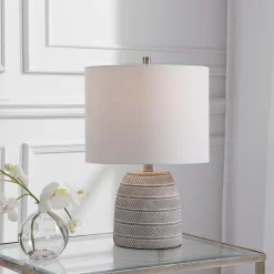 Etched Concrete Table Lamp