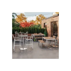 Eveleen Outdoor Barstool with Arms