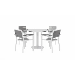Eveleen Outdoor Round Table with Four Chairs - 36"DIA