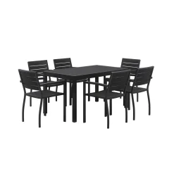 Eveleen Six Seat Outdoor Patio Table Set